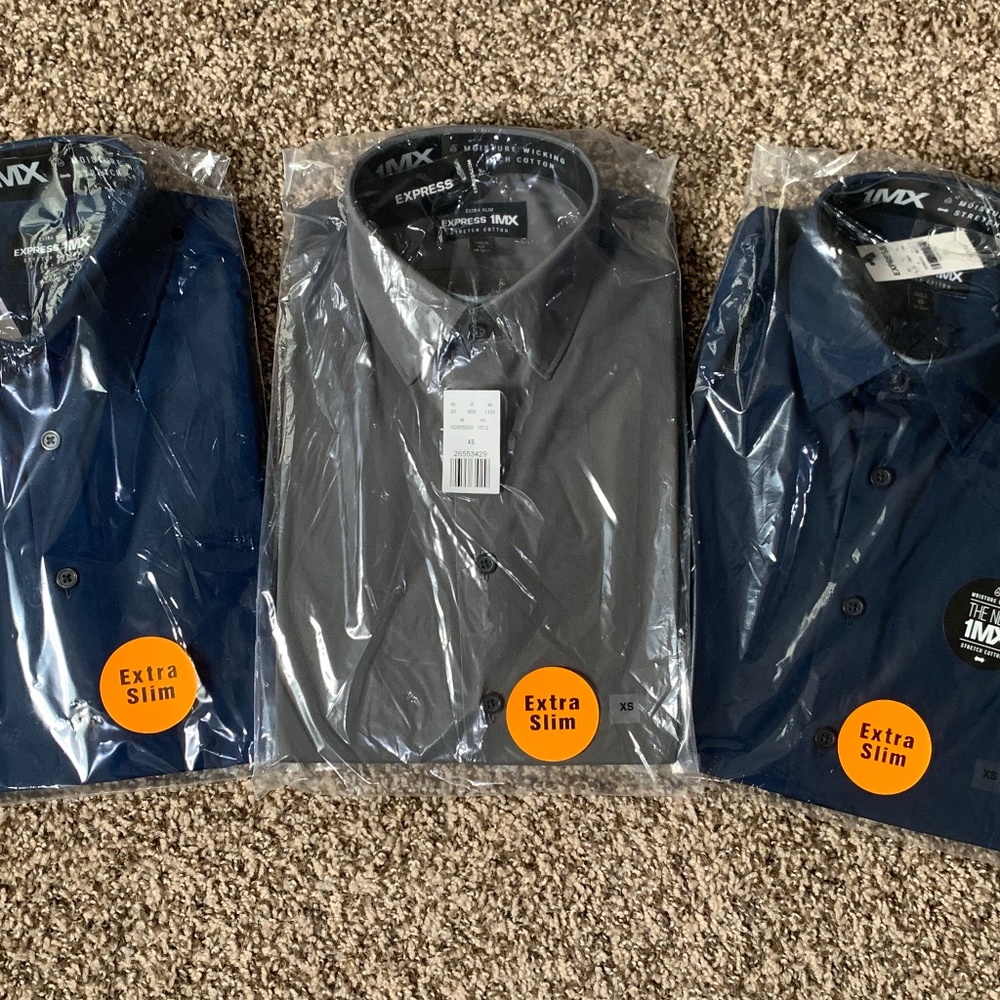 Express 1MX stretch extra slim shirts